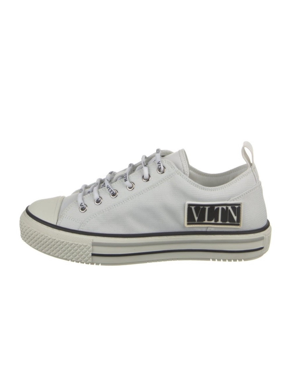 Valentino Low Top Canvas Sneaker in White
